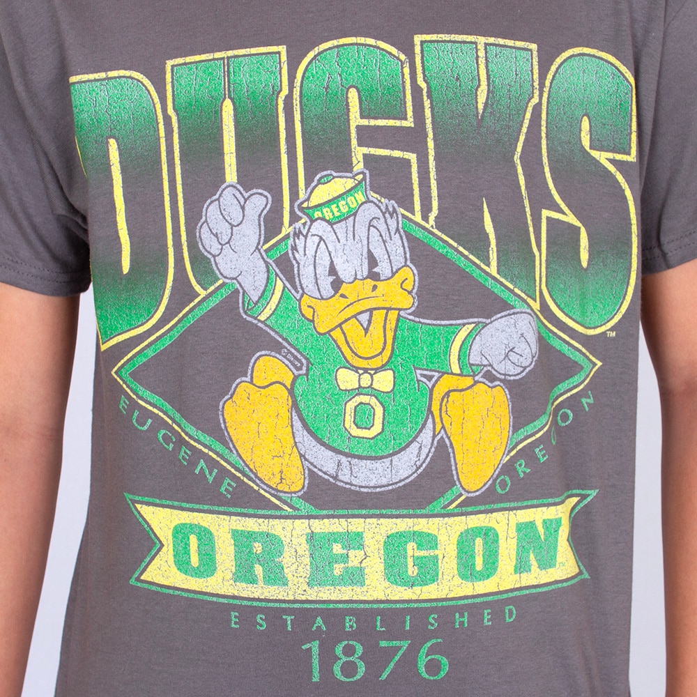 Charging Duck, Blue 84, Grey, Crew Neck, Cotton, Men, T-Shirt, 935112